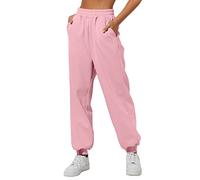 Yovela Sweatpants Women Baggy High Waisted Sweat Pants Fall Clothes Casual Joggers Y2k Aesthetic Warm Trousers with Pockets, Light Pink, S