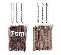 Yovell Hair Grips 7cm Long Hair Pins, 100 Pcs Bobby Pins for Women, Girls, Hairdressing Salons, Waved Kirby Grips for All Hair Types (Brown)