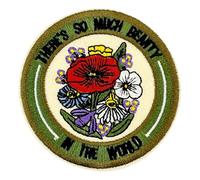 Yovell Iron on Patches, There's So Much Beauty in The World, 3 Inch Embroidered Applique Patch Sew on Decorative Repair Patch DIY Crafts Accessories for Clothing, Jeans, Backpacks, Hats, Jackets