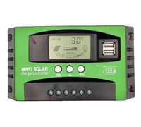 Yoving 100A MPPT Charge Controller Solar Controller 12V 24V Automatic, Solar Charge Controller for Solar Panel/Battery, IP67 Waterproof with LCD Display (Green, 24, Volt)