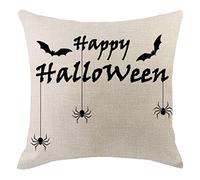 Yowablo Cushion Cover Throw Pillow Cover Happy Halloween, Pumpkin Ghost Print Pattern for Office, Home, Car, Cafe, Shop, Library etc, 2 m, 45cm x 45cm