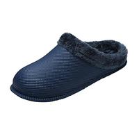 Yowablo Men's Winter Warm Slippers Memory Foam Plush Slippers Non-Slip Slippers White Size: 10/10.5 UK