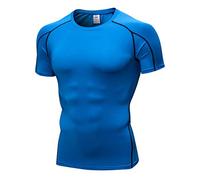 Yowablo T-Shirt Men's Fitness Slim Fit Training Shirt Short Sleeve Top Sports Clothing for Bodybuilding Training Gym