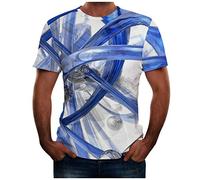 Yowablo T-Shirt Tops Men Fashion Novelty Leopard 3D Print O-Neck Short Sleeve Blouse