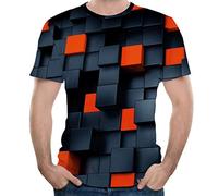 Yowablo Tees Shirt Men's Skull 3D Print Short Sleeve T-Shirt Blouse Tops, (JLYFR20211225ZHS80413724), 6 black., 3XL
