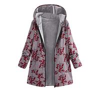 Yowablo Women's Outwear Coats Plus Size Hooded Long Sleeve Zip - Off-White - 0-3 Months