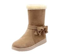 Yowablo Women's Winter Wellington Boots Winter Waterproof Warm Lined Snow Boots Outdoor Boots Shoes Grey Size: 8 UK