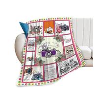 yowecso Camera Blanket Super Soft Cozy Vintage Old Fashioned Photo Cameras Lover Throw Blanket for Kids Girls Boys Women Adults Lightweight Flannel Fleece Fuzzy Bedding Gifts for Sofa Couch 50"x40"