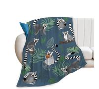 yowecso Lemur Blanket - Cute Animal Fleece Throw - Super Soft & Cozy - Gifts for Kids, Girls, Boys, Women & Adults - Decor for Bed, Sofa, Couch - 50"x40"