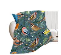Yowecso Super Soft Fluffy Flannel Colorful Bird Throw Blanket - Cozy Fuzzy Plush Bedding Decor Gift for Boys, Girls, Teens, Adults - Couch, Sofa - 50"x40"