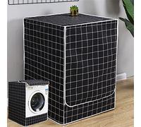 YOWGBVWC Waterproof Dustproof Front Load Washing Machine Cover - Minimalist Plaid Design for 8-10kg Washers and Dryers - Elegant Tumble Dryer Protector with Sunscreen Feature