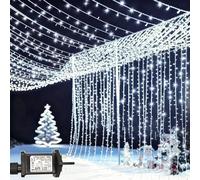 yowin 2 Pack Curtain Lights 600 LED 6m x 3m Plug in Christmas Curtain Fairy Lights with Timer, 8 Modes Large Wall Fairy Light Waterproof Waterfall Light for Outdoor Gazebo Indoor Decorations -White