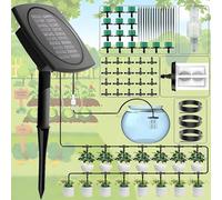 Yowin Automatic Watering System 2025 New Solar Irrigation System, Greenhouse Drip Irrigation Kits with 12 Timer & 15 Drippers & 15m Hose, Anti-siphon Self Watering Devices for Plant Balcony Garden