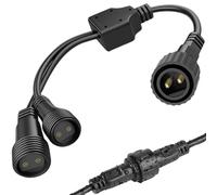 yowin Christmas Light Splitter 2 Pin Fairy String Lights Connector, 1-to-2 Way Light Splitter IP65 Waterproof Xmas Tree Connector Extension Cable for Indoor & Outdoor Icicle Curtain Net Lights