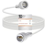 yowin Christmas Lights Extension Cable 10M/33FT Connectors for Fairy Lights, 2 Pin Outdoor Light Extension Lead Waterpoof Cable for Garden Festoon String Light, Xmas Tree Light, Curtain Lights - White