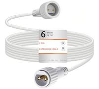 yowin Christmas Lights Extension Cable 6M Connectors for Fairy Lights, 2 Pin Outdoor Light Extension Lead Waterpoof Cable for Garden Festoon String Light, Xmas Curtain Net Lights - White