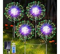 yowin Solar Firework Lights 4x120 LED Christmas Lights, 8 Modes Firefly Christmas Garden Light, IP65 Waterproof Copper Wire Starburst Stake Light for Outdoor Xmas Patio Path Decorations - Multicolor