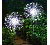 yowin Solar Lights Outdoor Garden 2 Pack 120 LED Firework Solar Stake Light