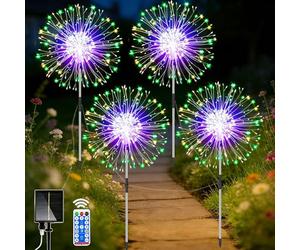 yowin Solar Lights Outdoor Garden 4 x 120 LED Firework Solar Stake Lights