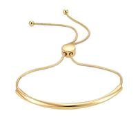 Yowivon Dainty 14K Gold Plated Bracelet for Women, Adjustable Slider Bar Cuff Bangle Bracelets, Trendy Jewelry Gifts Gold Bolo Bracelet