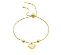 Yowivon Dainty Gold Bracelet Adjustable Slider Bolo Bracelets Trendy 14K Gold Plated Heart Charm Bracelet Tarnish Free Gold jewelry for Women Bride Bridesmaids