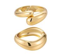 Yowivon Gold Bangles for Women, 2PCS Teardrop Chunky Gold Bracelet Set, Hinged Bangle Bracelets Stack for Women, Non Tarnish Bold Wrist Cuff, Trendy Jewelry Gifts for Christmas Valentine Birthday
