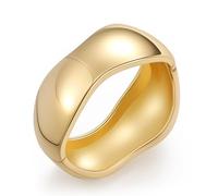 Yowivon Gold Bangles for Women, Irregular Chunky Gold Bracelet Twisted Hinged Bangle Bracelets for Women, Non Tarnish Thick Cuff, Trendy Jewelry Gifts for Christmas Valentine Birthday