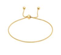 Yowivon Gold Plated Bracelets Dainty Cute Adjustable Slider Chain Bracelet Minimalist Tiny Thin Link Bracelet Fashion Tarnish Free Gold Jewelry for Women Trendy Gifts