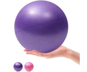 Yowlens Yoga Pilates Ball Plastic Anti Burst Soft Exercise Ball with Non-slip Surface, Small Exercise Ball for Yoga, Pilates, Physical Therapy and Pelvic Health(Purple)