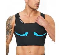 YOWODA Compression Gynecomastia Chest Binder Slimming Corest Tank Top Breast Bra for Transgender FTM Tomboy Men Women, Black, XL