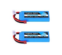 Yowoo 2 Pack 2S 7.4V 2200mAh 130C Graphene LiPo Deans T | Fits Traxxas 1/16 E-Revo VXL, Slash, Summit, Losi Mini 8ight and RC Cars