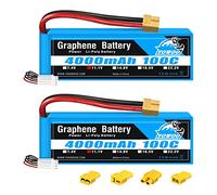 Yowoo 2 Pack 3S 11.1V 4000mAh 100C Graphene LiPo Battery XT60