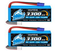 Yowoo 2 Pack 6S 22.2V 3300mAh 150C Graphene LiPo Battery EC5 | Fits Align Trex 500-550, Goblin 500/630, Gaui Helis, RC Cars, Boats, Trucks and Quadcopters