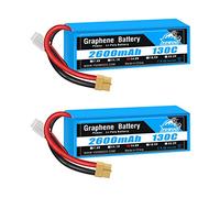 Yowoo 2 Pack LiPo Battery 14.8V 2600mAh 130C 4S Graphene Battery with XT60 Plug for RC Evader BX Car Truck Truggy RC Airplane Helicopter Quadcopter UAV Drone FPV Racing Vehicle Boat
