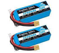 YOWOO Graphene Battery 2200mAh 6S 22.2V 130C LiPo Battery with XT60 Plug for SAB380 Align 470 ALZRC Devil 380 480 RC Helicopter Airplane Cars Truck Buggy Truggy Multicopter Drones (2 Pack)