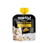 Yowup! Cat Skin & Hair Yogurt Pouch - Fish Oil & Collagen, 10 Pack, 85gm Each, Shiny Coat Formula