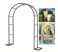 YOXALL Black Garden Arbor for Various Climbing Plants Metal Arch with Bases wedding Arch extra tall Pergola Trellis grape vines archway (Color : Black, Size : W80 x H200cm)