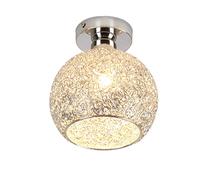 YOXANG Simple Modern Aluminum Ceiling Light Lamp Hallway Creative Corridor Aisle Decor Chandelier Mini Ball Pendant Lighting Bedroom Balcony Ø18CM 1×E27 MAX 40W (Ball, Silver)
