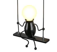 YOXANG Wall Lights for Living Room Modern Bedroom Indoor Creative Cartoon Little People Wall Sconces Lighting Metal Bedside Lamps Doll Swing Adjustable LED Wall Lamp 1×E27 MAX 40W (Swing Single,Black)