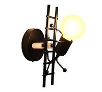 YOXANG Wall Lights Living Room Modern Bedroom Creative Humanoid Shape Wall Sconces Lighting Metal Bedside Lamps Decor Wall Lamp Children Birthday Gifts Iron E27 for Hallway Stair (Black, Climb Stairs)