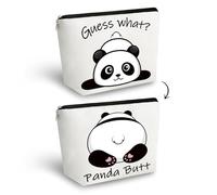 Yoxiumi Animal Gifts for Women Just A Girl Who Loves Animals Makeup Bag Dragon Cat Dog Fox Decor Birthday Gift for Pandas Lovers Christmas Gift Ideas for Daughter Sister Bestie Friends, white-Panda