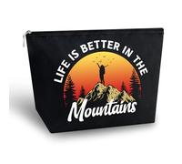 Yoxiumi Hiking Gifts for Women Hiker Gift for Her Cool Gifts for Hikers Outdoor Gift for Women Hiking Gear Essentials Bag Stuff Hike Makeup Bag Camping Must Haves Mountains Travel Toiletry Pouch