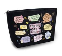 Yoxiumi Principal Appreciation Gifts for Women Assistant Principal Gifts for Women National Assistant Principals Week Teacher Appreciation Day Birthday Retirement Daily Affirmations Makeup Bag, black