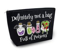 Yoxiumi Witchy Gifts for Women Witch Gifts Bag Wicked Bag Halloween Evil Queen Gift Witchy Stuff Witchcraft Gift for Women Poison Zipper Makeup Pouch Witchcraft Supplies Bags Halloween Purse