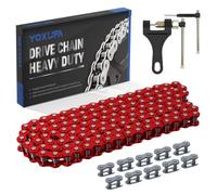 YOXUFA 420 Chain 132 Link Compatible with 125cc 110cc SSR Taotao Apollo Coolster Kazuma 50cc 70cc Pit Dirt Bike ATV 4 Wheel Go Kart Predator 212cc Coleman CT200U BT200X Baja MB165 Mini Bike Red Parts
