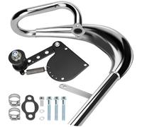 YOXUFA Chrome Exhaust Pipe Muffler Expansion Chamber Gasket Chain Tensioner Adjuster Assembly for 49cc 50cc 66cc 80cc 100cc 2-Stroke YD100 PK80 Motorized Bike Bicycle Gas Motor Engine Parts Silver