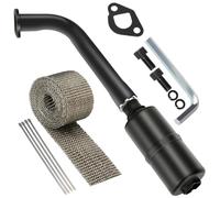 YOXUFA Exhaust Header Pipe Muffler Replacement for Predator 212 196cc 224cc 6.5hp Coleman CT200U CT200U-EX BT200X Baja Warrior MB200 GX160 GX200 Hammerhead Mini Bike Go Kart Part with Heat Shield Tape