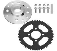 YOXUFA Go Kart Sprocket Hub 1" Bore 1/4" Keyway Hardware Kit with #35 Chain 60T Rear Drive Split Sprocket 4 Hole for Go Cart Mini Bike Silver Parts