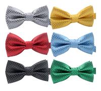 YOY Handcrafted Adorable Pet Bow Ties - 6-pack Adjustable Neck Tie 11.4"-18.5" Polka Dots Bowties Dog Collar Neckties Kitty Puppy Grooming Accessories for Doggy Cat, 6 Colors