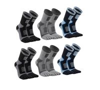 YOYADOY Mens Sports Trainer Five Finger Socks with Breathable and Anti-Blister, Comfort Cotton Running Toe Sock, Outdoor Hiking Trekking Walking Athletic socks-6 Pairs